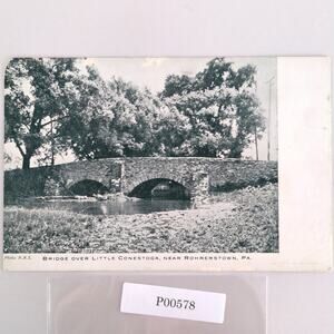 Bridge Over Little Conestoga Creek Rohrerstown PA 1940s Postcard Photo RPPC